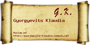 Gyorgyevits Klaudia névjegykártya